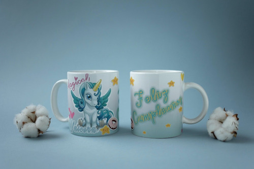 Taza Blanca Sublimada 11 Oz Unicornio F211 Blanco