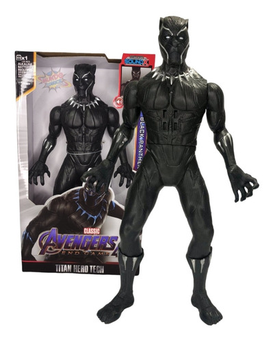 Figura De Black Panther Articulado Luz Y Sonido 30cm 