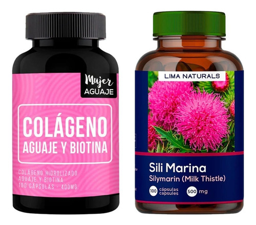 Colágeno, Aguaje & Biotina + Silimarina (cardo Mariano) 