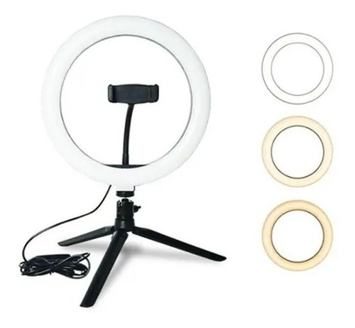 Ring Light 10 26cm Iluminação Profissional Led Selfie Tripé