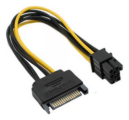 Cable Poder Sata Hembra 15pin A 6 Pin Pci Express Video