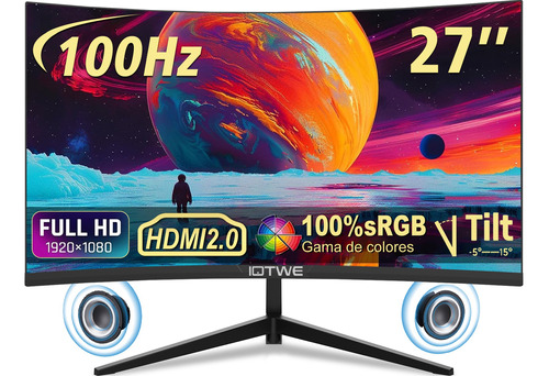 Monitor Gamer Curvo Pc Hdmi2.0 Led 100 Hz 27'' Fhd Bocinas