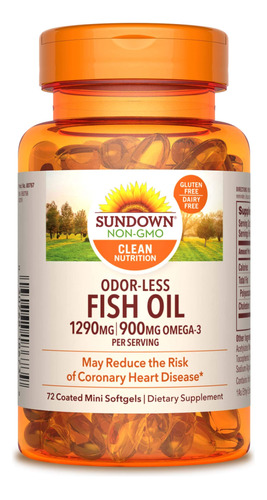 Aceite De Pescado Sundown Naturals, Sin Olor, Omega-3 De Alt