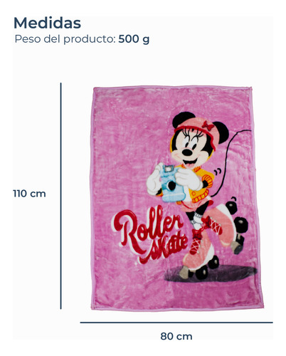 Frazada Ultra Soft Minnie Roller 80x110cm Rosado Disney