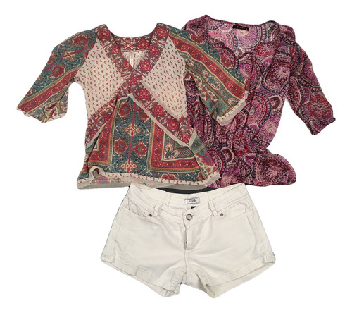 Combo Lote Ropa Mujer Short + Blusas Ossira Talle M Liquido