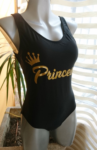 Traje De Baño Completo Princesa Negro Sexy Talla G Monokini