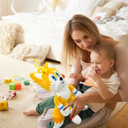 Peluche Adenzai Yellow Sonic The Hedgehog, 30 Cm, Regalo Par
