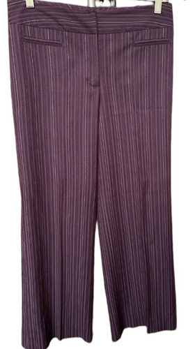 Pantalón Ann Taylor, Morado A Rayas, Dama, Casi Nuevo