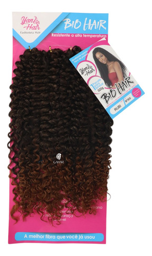 Cabelo Cacheado P/crochet Braids Fibra D Proteina 320gr Rubi Cor Preto Com Californiana Acobreado Mt1b/30