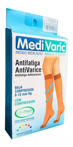 Medias Medicadas Medivaric Control Varice Media Compresión Rodilla  Transparente Beige M Caja X 1 Par. - Farmaexpress