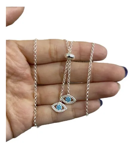 comprar Cadena Dije Plata 925 Ajustable Ojo Turco Regalo Mujer