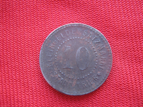 Alemania Stadt Trier 10 Pfennig 1917 Notgeld Tipo 2