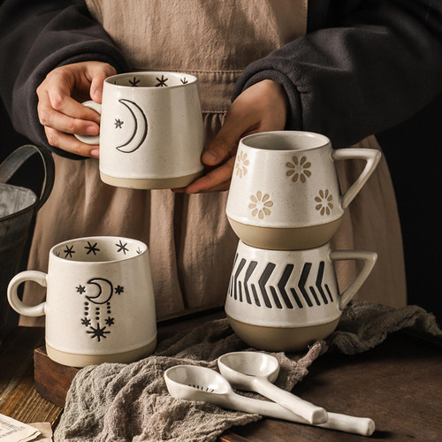 Tazas De Porcelana De 400 Ml Con Asa, Taza De Té De