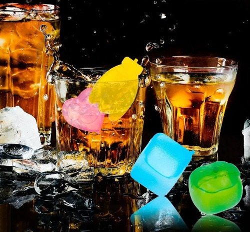12 Cubos De Hielo De Plastico En Forma De Fruta Multicolor