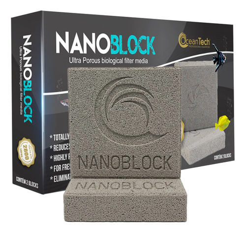 Mídia Filtrante Oceantech Nano Block 10x10x2,5cm - C/ 2 Un.