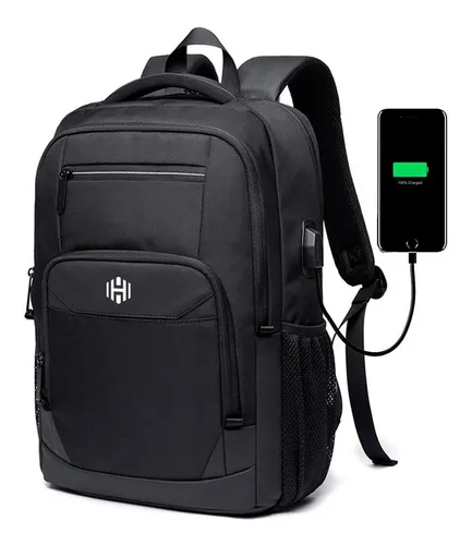 Mochila Urbana Hardley London Color Negro Diseño de la tela Liso 20L
