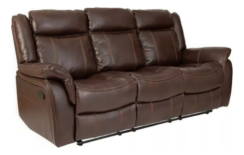 Sofa Con Recliner 3 Cuerpos Re-cuero Mr2138 La Sensacion 