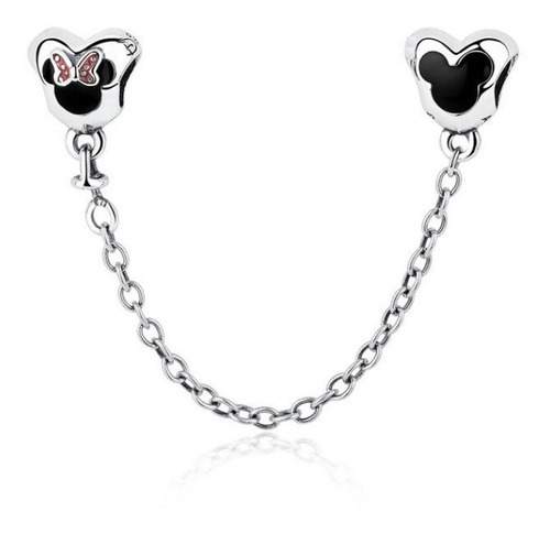 Charm Dije Cadena Disney Mickey Minnie En Plata 925