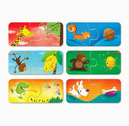 Imagen 3 de 5 de Rompecabeza Puzzle De Asociacion ¿qué Comen Los Animales?