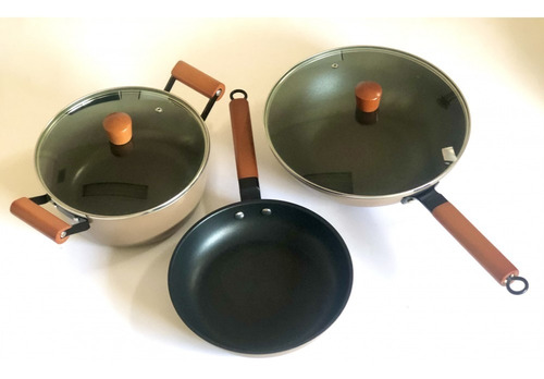 Set Bateria Juego De Cocina Olla Sarten Wok Aluminio Teflon