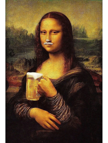 Placa Decorativa 60x40 Cm Mona Lisa Cerveja