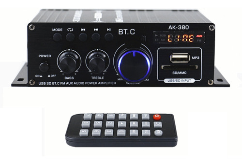 Imagen 1 de 9 de Amplificador De Casa Para Coche Con Bluetooth Ak380