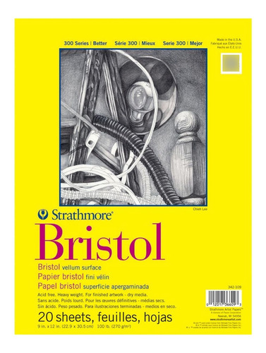 Block Bristol Strathmore 270gr. 22,9x30,5cm 20 Hjs.