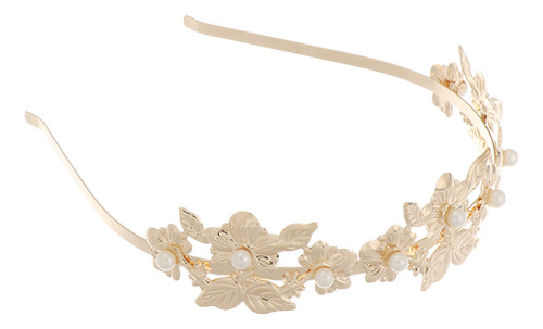 Diadema Metálica Leaf Hair Accessory Floret Pearl