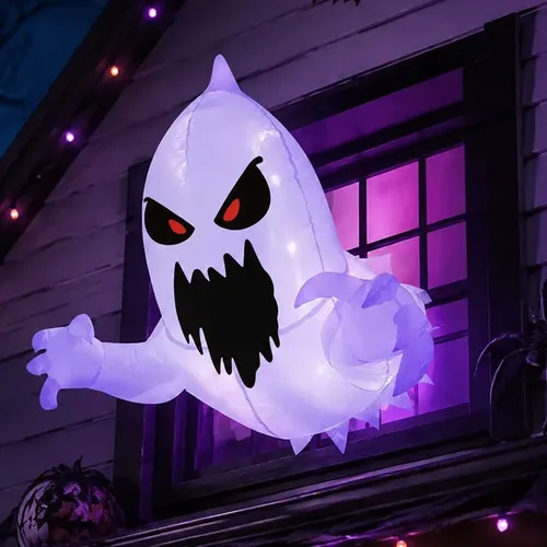 1.2m Inflable Halloween Fantasma Con Led Decoración Ventana