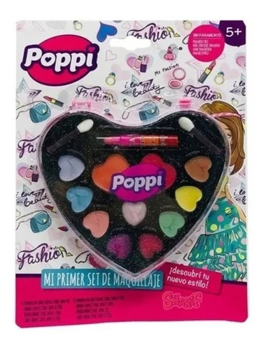 Set De Maquillaje Infantil Básico Pinturitas Labial Poppi