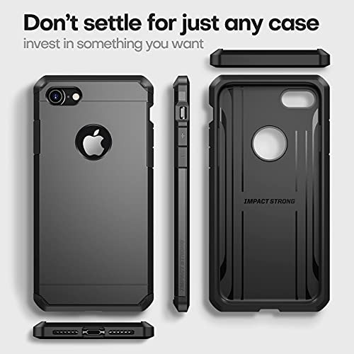 Funda Para iPhone 7 iPhone 8 Gun Negro 4.7 PuLG Dual Layer P