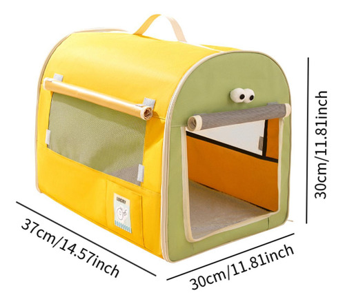 Cão Caixa De Carro Viagem Filhote De Amarelo E Verde