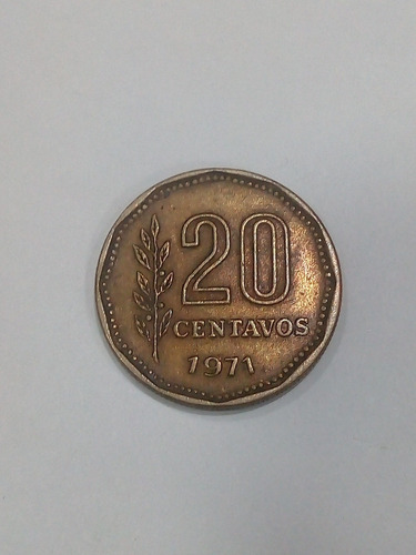 Moneda 20 Centavos Argentina Año 1971