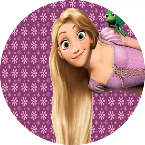 Painel Redondo Em Lona - Rapunzel Enrolados 1,70x1,70mt