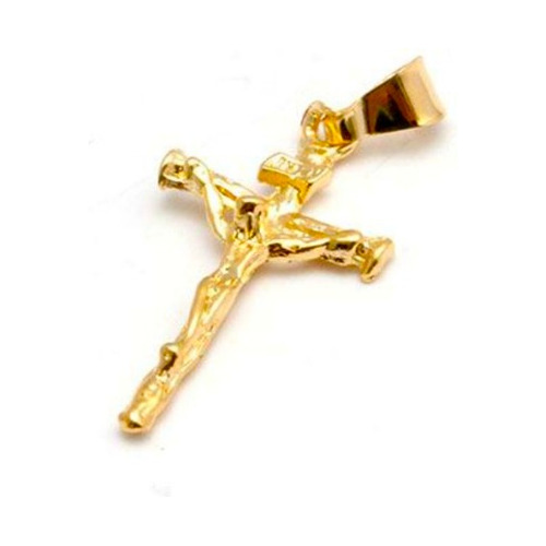 Dije Crucifijo Oro 18 Kilates Modelo Cruz 3cm X 1,5cm Cristo