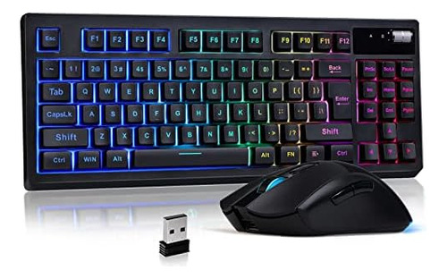 Zjfksdyx C87 Combo Teclado Y Mouse Inalámbricos Juegos, Con