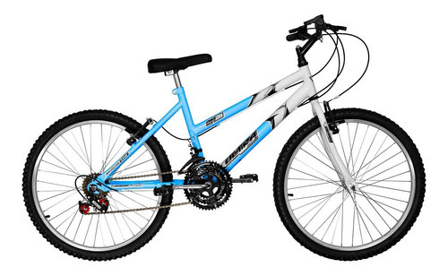 Bicicleta Aro 24 Feminina Ultra Bikes C/ Marcha Em Cor Azul Bebe - Branco