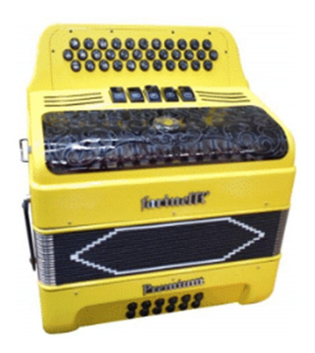 Acordeon Diatonico Fa Amarillo 5 Regs Farinelli Premium 12me