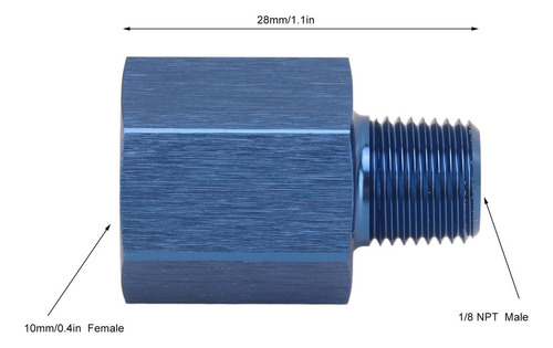 U Adaptador Para Conexión Tubería 1/8 Npt Macho A M10 Hembra