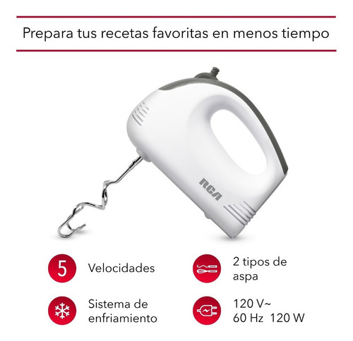 Rca Batidora De Mano De 5 Velocidades Rc-094 Color Blanco