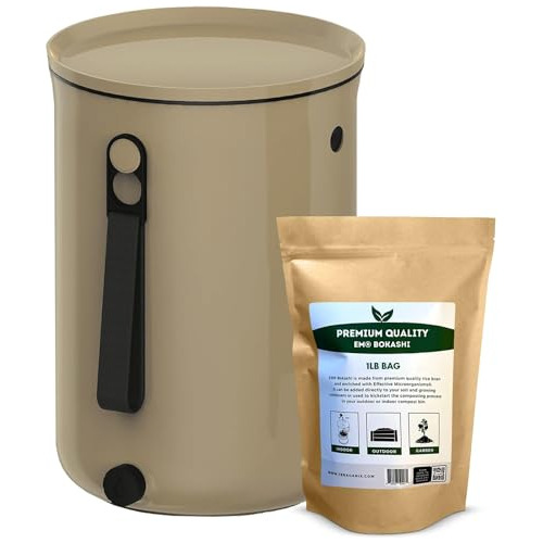 Bokashi Compost Bin + 1 Lb De Salvado De Bokashi, Compo...