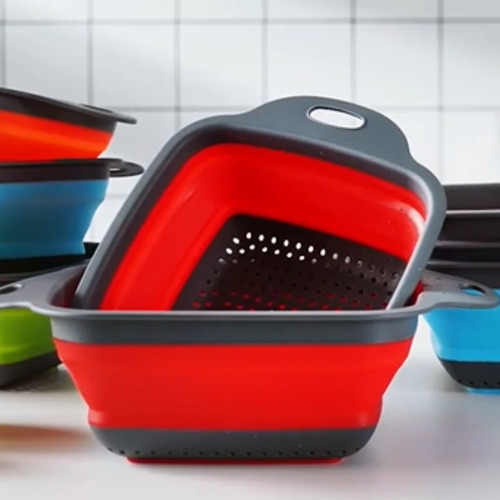 Imagem 3 de 4 de Kit 2 Escorredores De Macarrão, Salada E Alimentos Retrátil