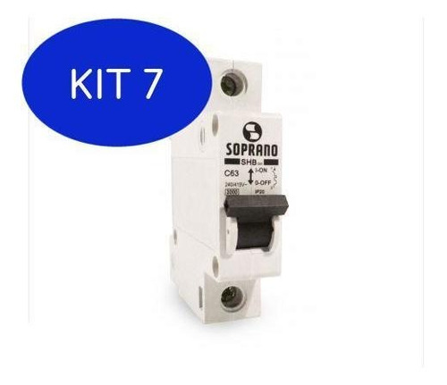 Kit 7 Disjuntor Din Monopolar 50a - Shb1 C50a