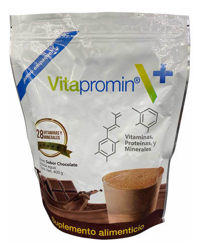 Vitapromin Polvo 400gr. (proteínas, Vitaminas Y Minerales) Sabor Chocolate