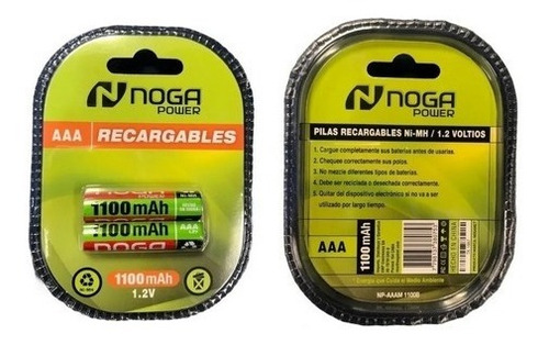 Pilas Recargables Aaa Blister X2 Unidades Noganet