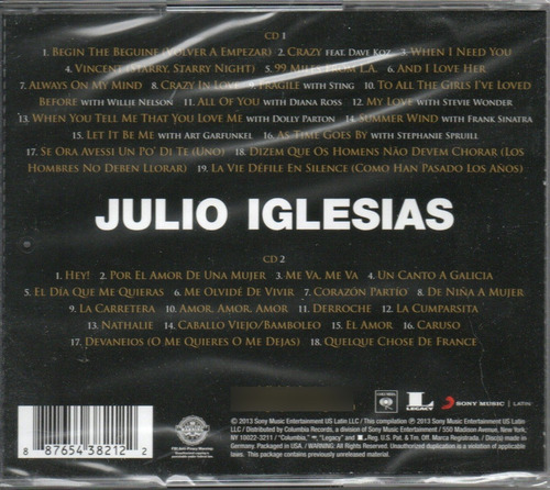 Julio Iglesias Greatest Hits 2cd Nuevo Roberto Carlos Ciudad