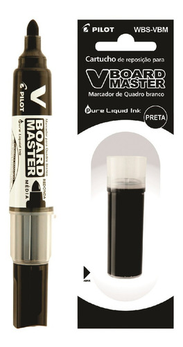 Pincel rotulador Pilot V-b Master para pizarra blanca negro con recambio