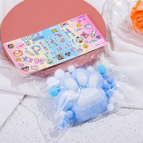 Juguete Antiestres Gato Garra Squishy Original Blando Taba Azul Claro
