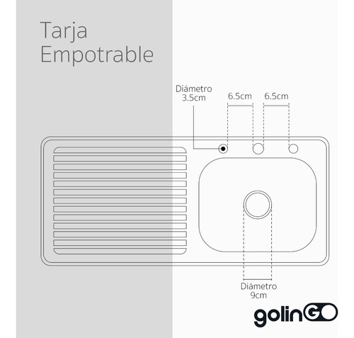 Tarja Cocina Empotrar Acero Inoxidable Lavatrastes Fregadero