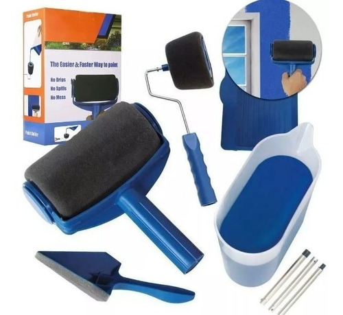 Rodillo Recargable Fibra Kit Completo Bordes Paint Roller